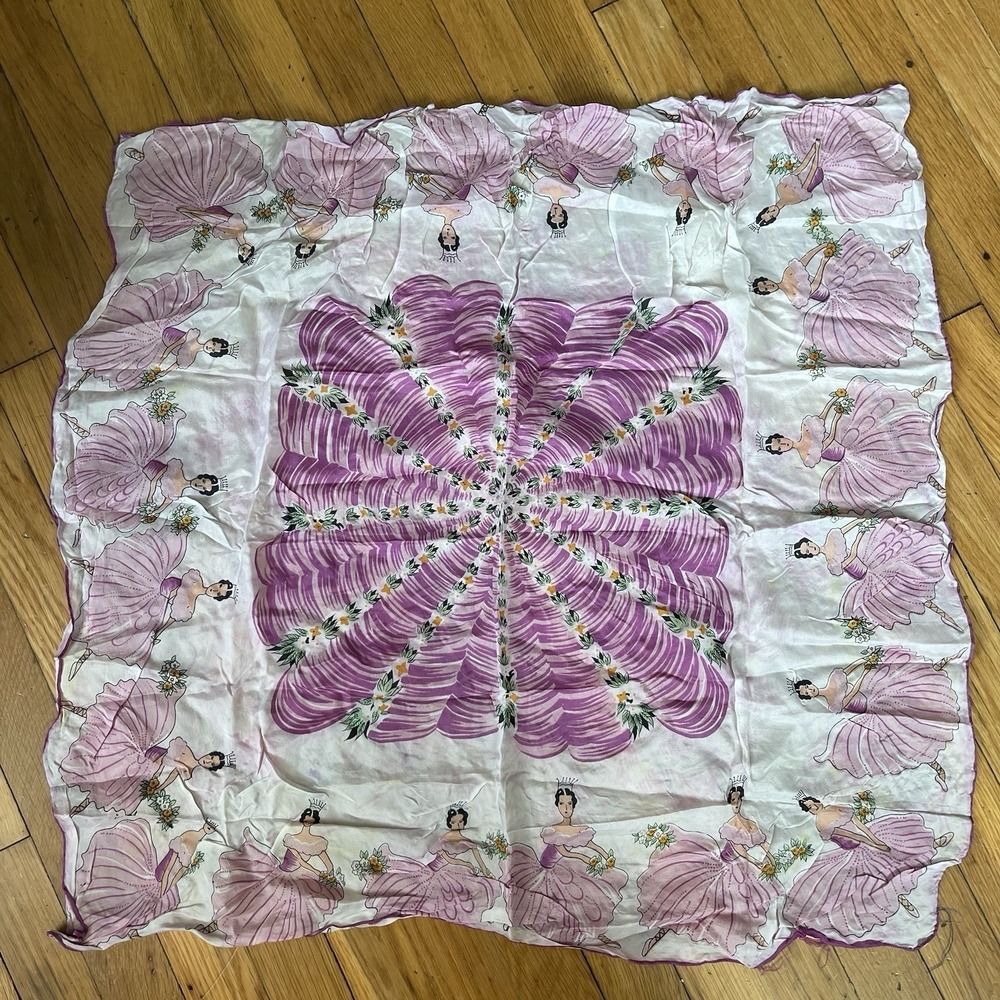 Pink Ballerina Princess 30" Square Scarf Elegant Pretty Girly Room Decor